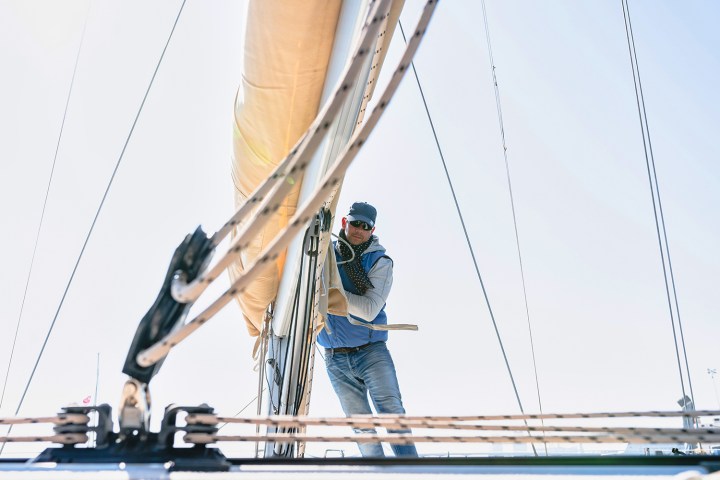 Skipper on sailing yacht